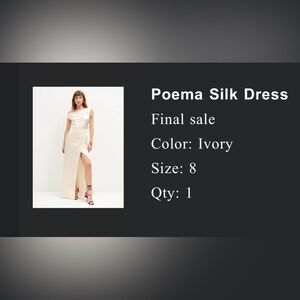 Poema Silk Dress. Never worn with the tag still on!